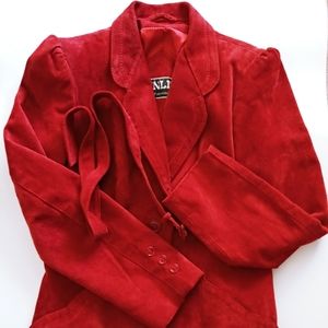 Leather Belted Blazer